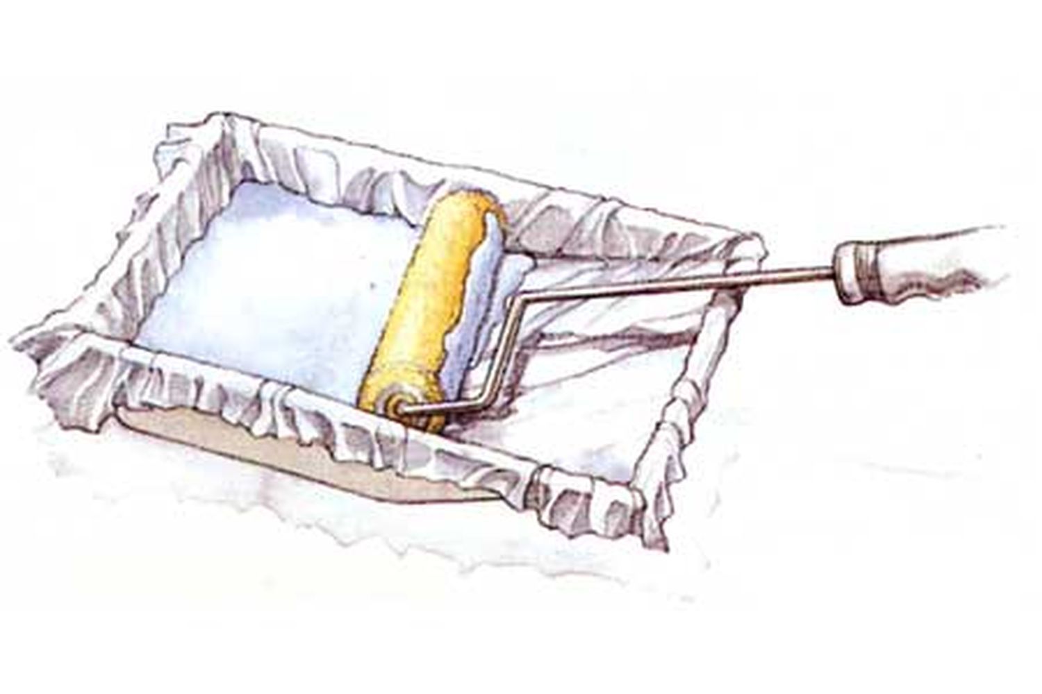 an illustration of a paint tray protector coving a paint tray