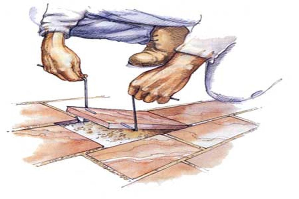 An illustration of a person pulling up a patio paver.