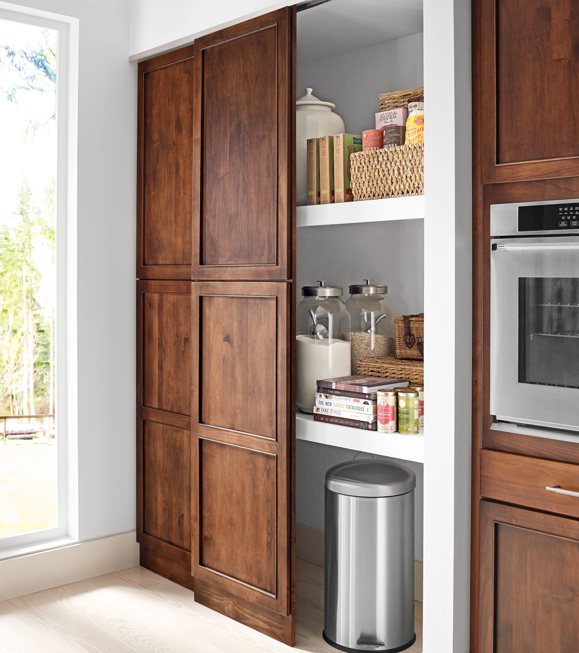 Traditional kitchen cabinet with pantry built into it