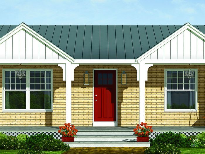 Illustration of a renovated ranch-style home.