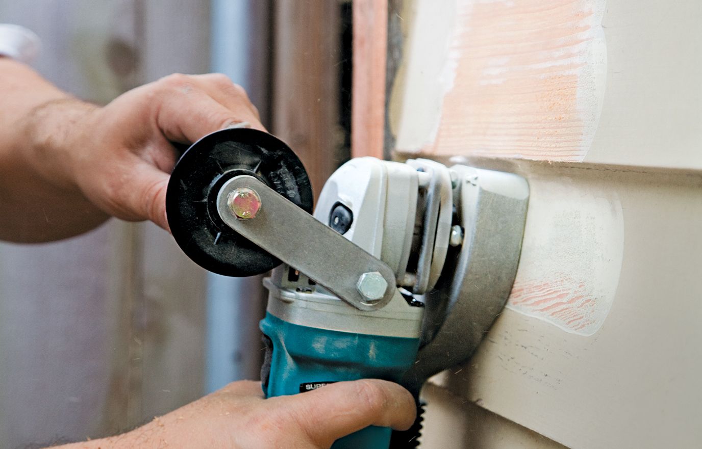 up close view of a power sander