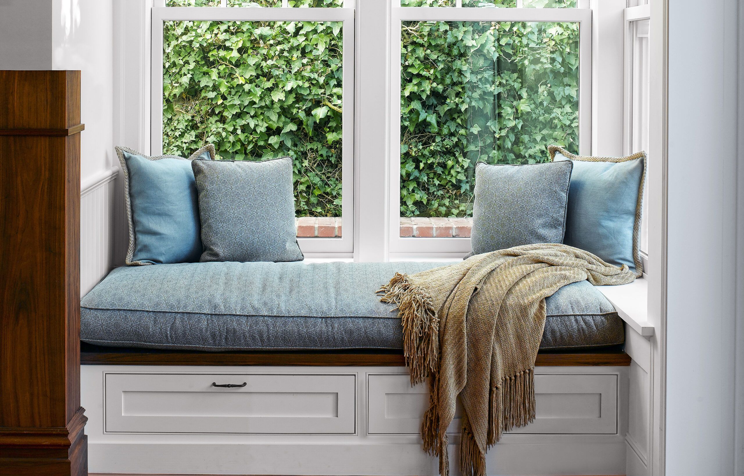 Window Seat Cushions, Pads and Throw Pillows 