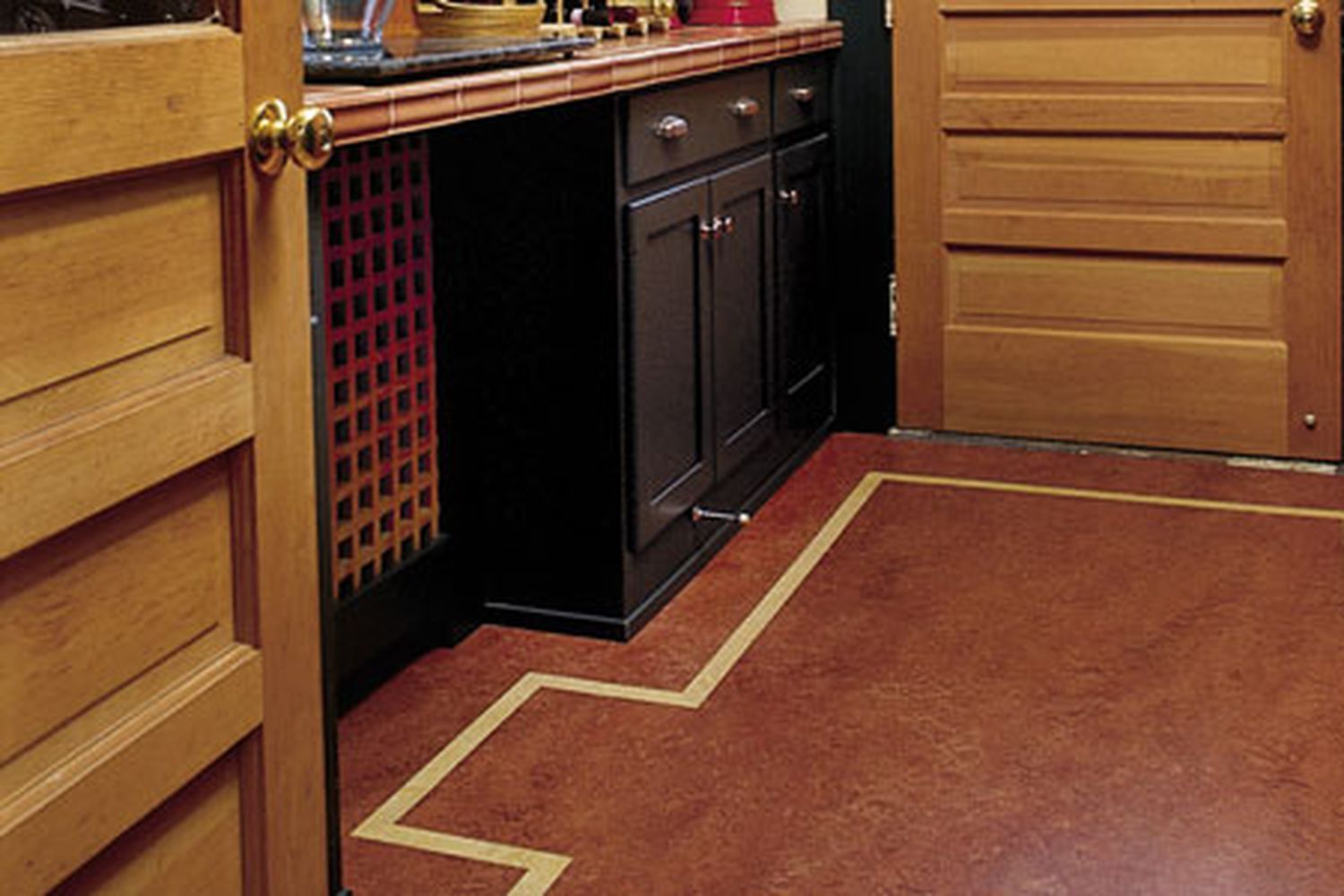 Linoleum flooring in a home.