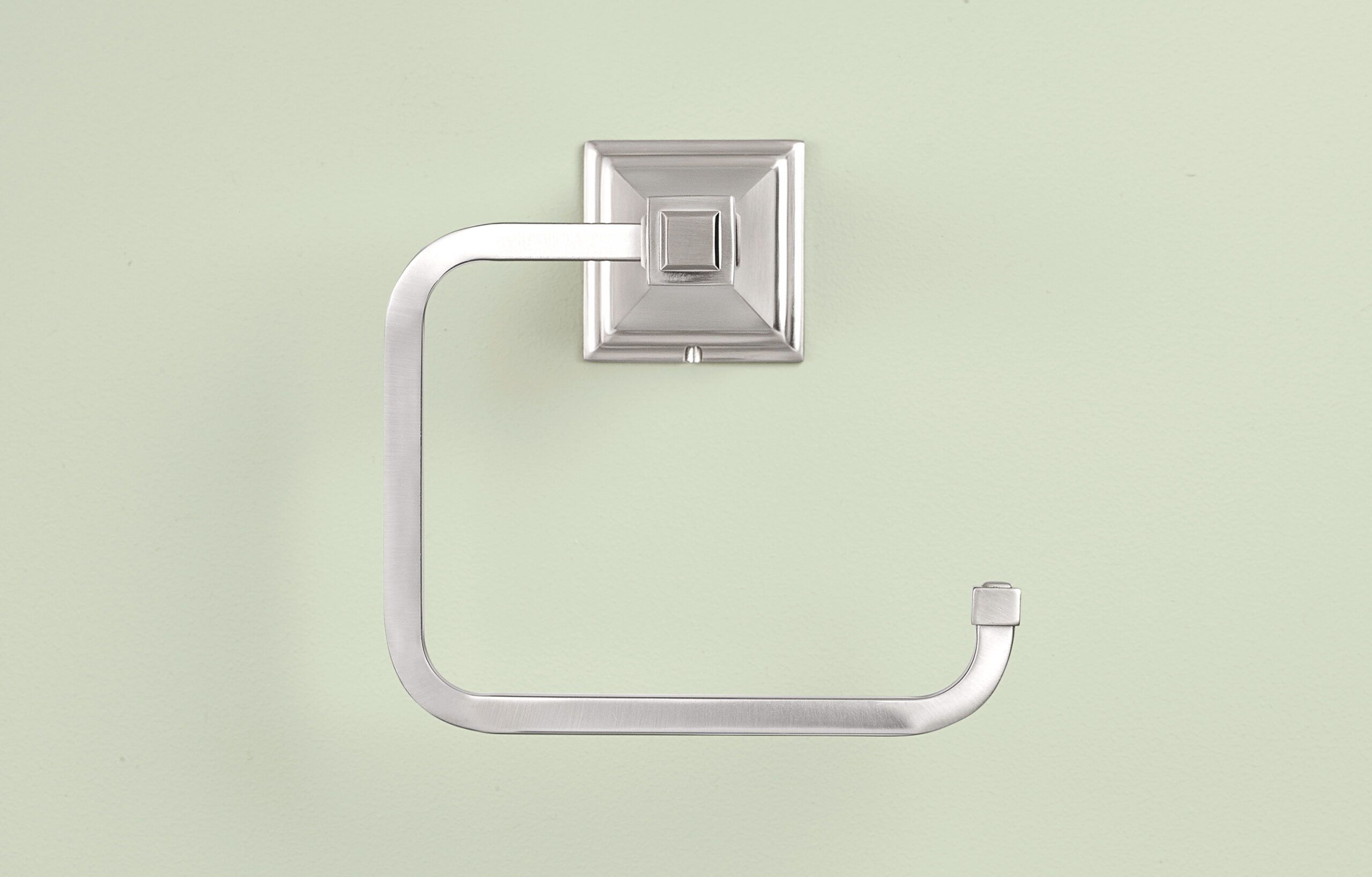 Square Edge Brushed Nickel Bathroom Hand Towel Ring + Reviews