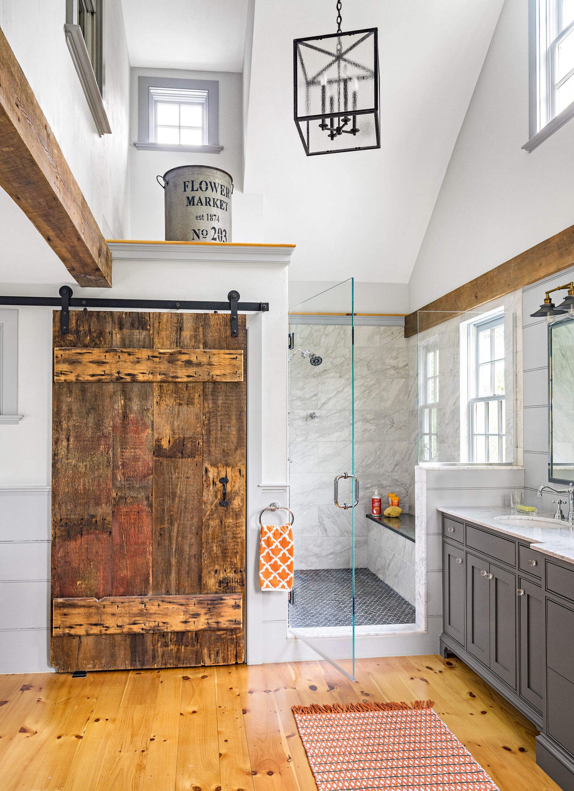 OKD Bathroom Floor Cabinet, Farmhouse Storage Cabinet with Sliding Barn  Door & Storage Drawers, Small Storage Cabinet for Bathroom, Kitchen, Living  Room, Rustic Oak with Antique White - Yahoo Shopping