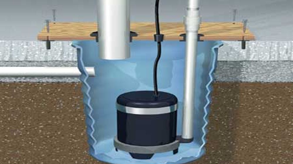 Illustration of a sump pump cover on a sump pump.