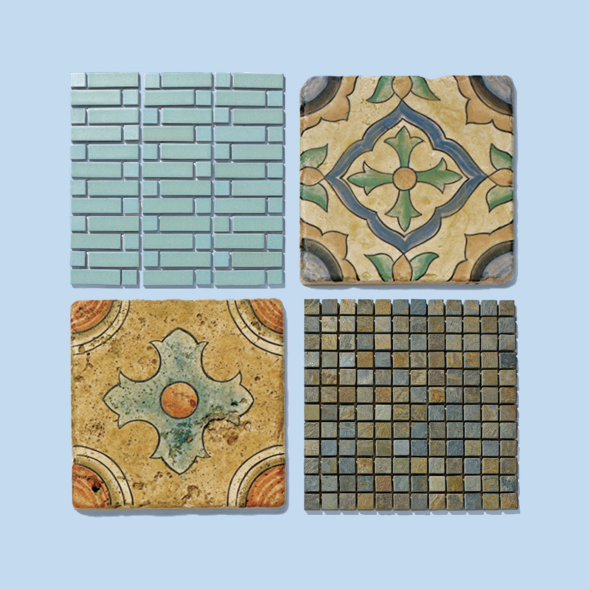 Image of different types of decorative tile that can be used to upgrade your fireplace design