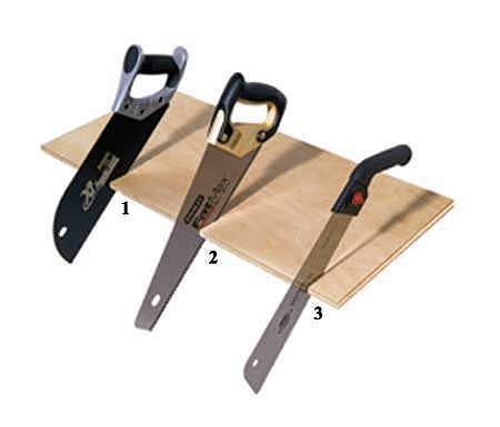 Diagram of different types of handsaws