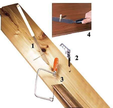 Diagram of different types of fine cutter handsaws