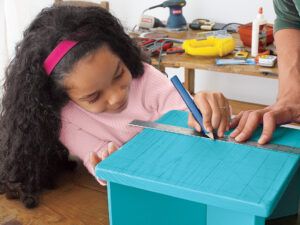 Kid measuring step stool