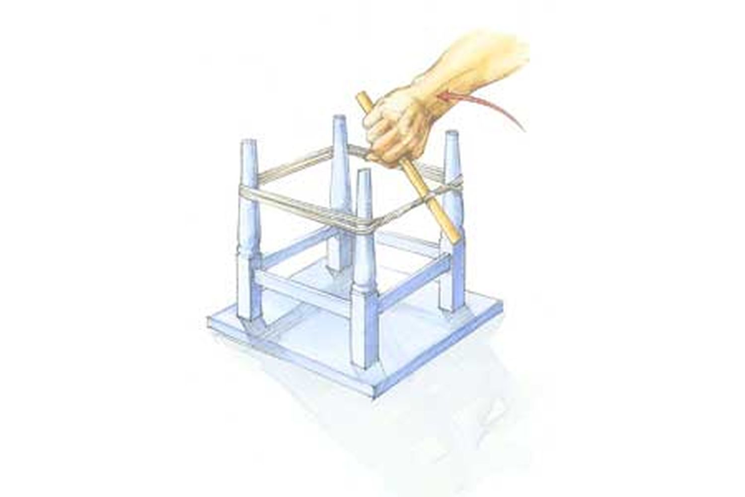 an illustration of how a tourniquet clamp is used
