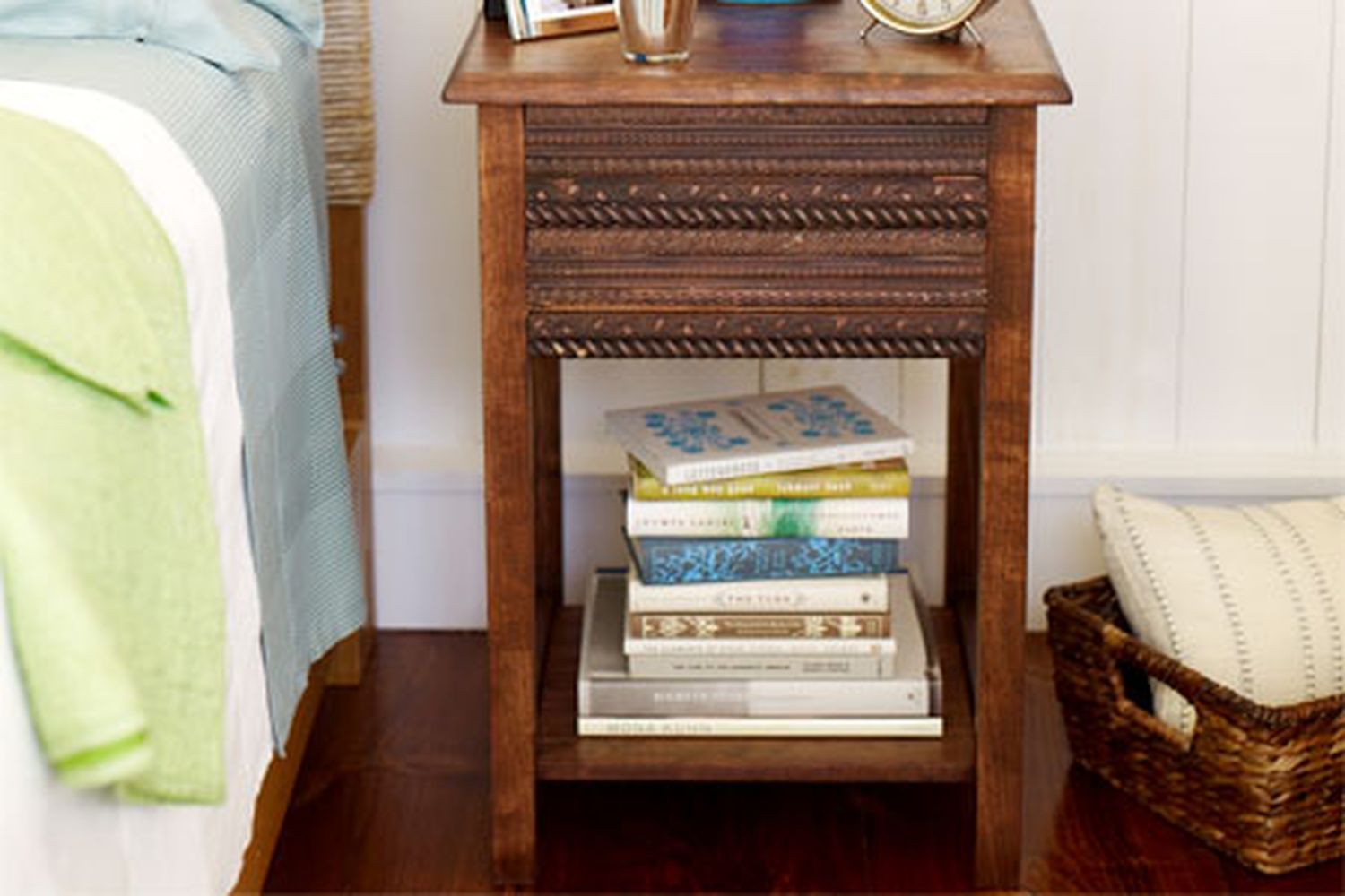A trimmed and stained table.