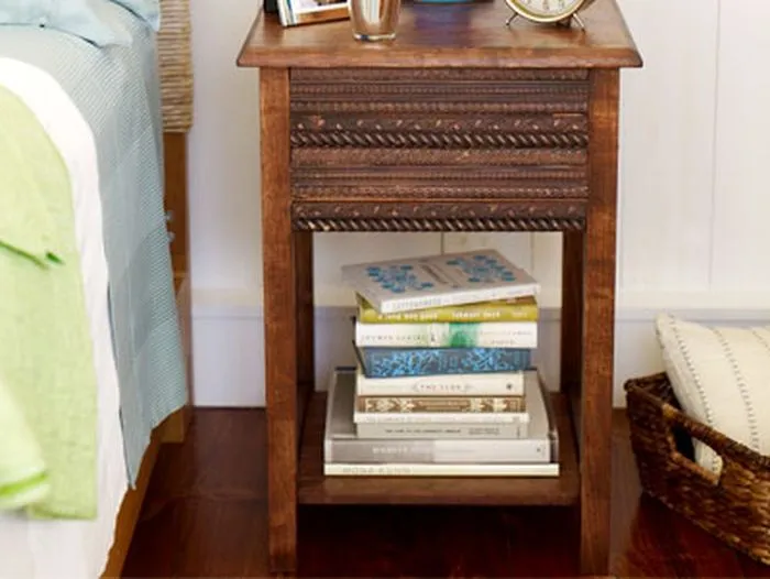 A trimmed and stained table.