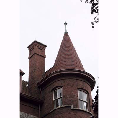 Circular turret on a home