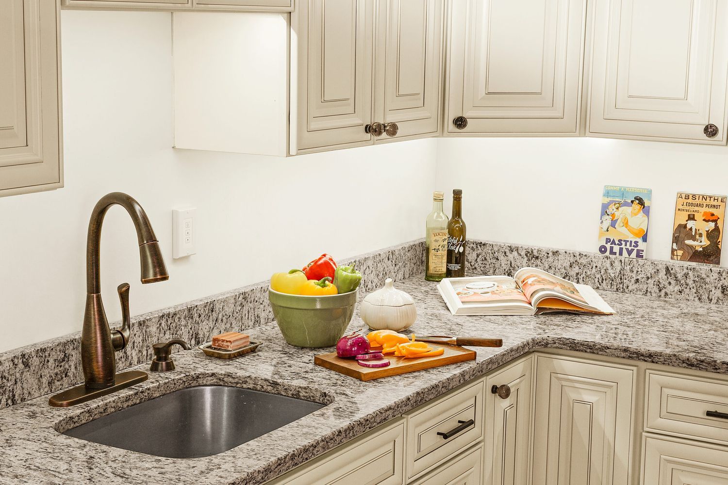 kitchen cabinets with undercabinet LED lighting