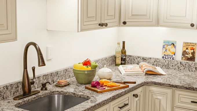 kitchen cabinets with undercabinet LED lighting