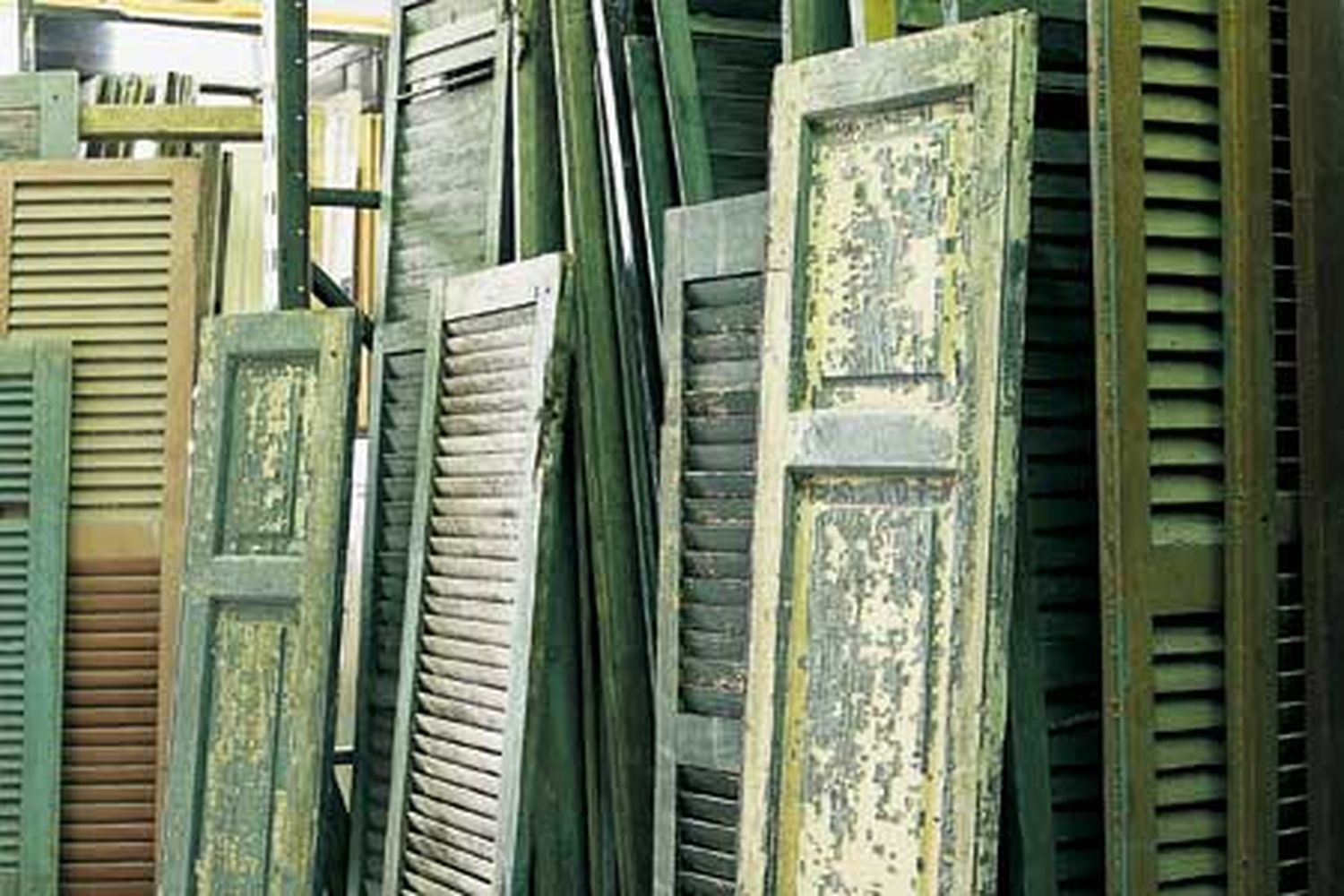 Several vintage shutters and doors.
