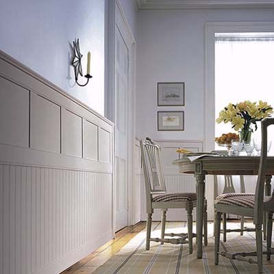 beadboard and flat panel wainscoting designs