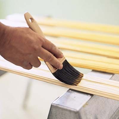 painting the pieces of wainscoting