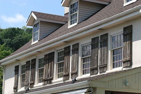 A set of windows on a house