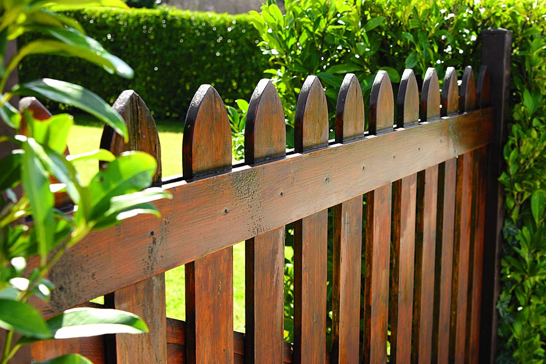 a fence that has been stained