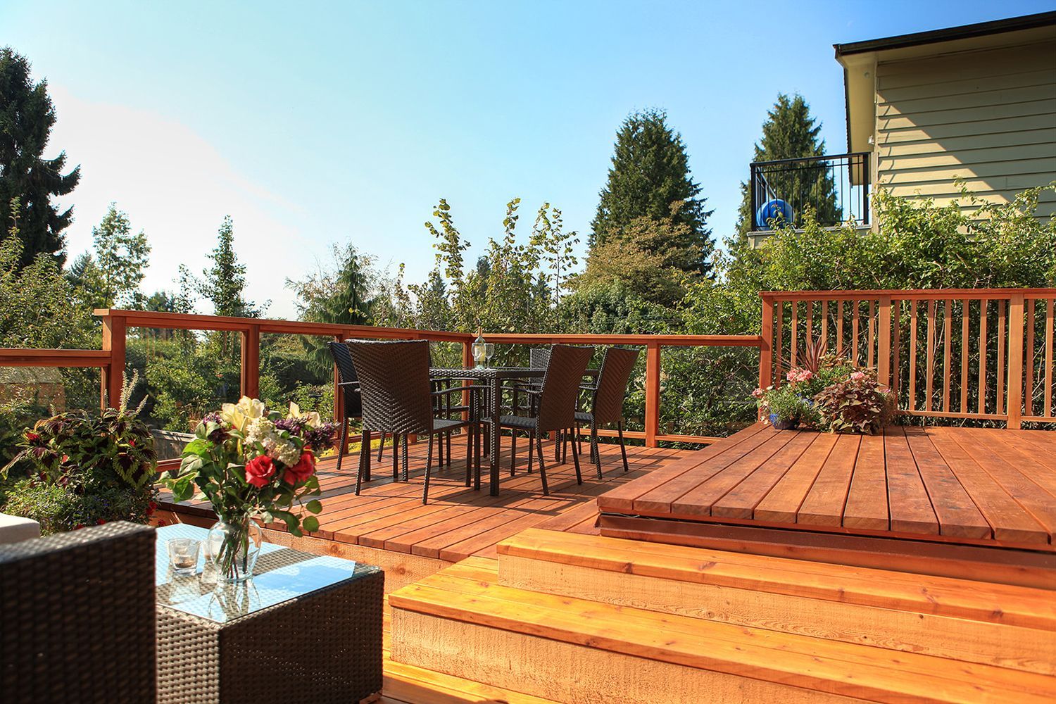 Cedar wood deck