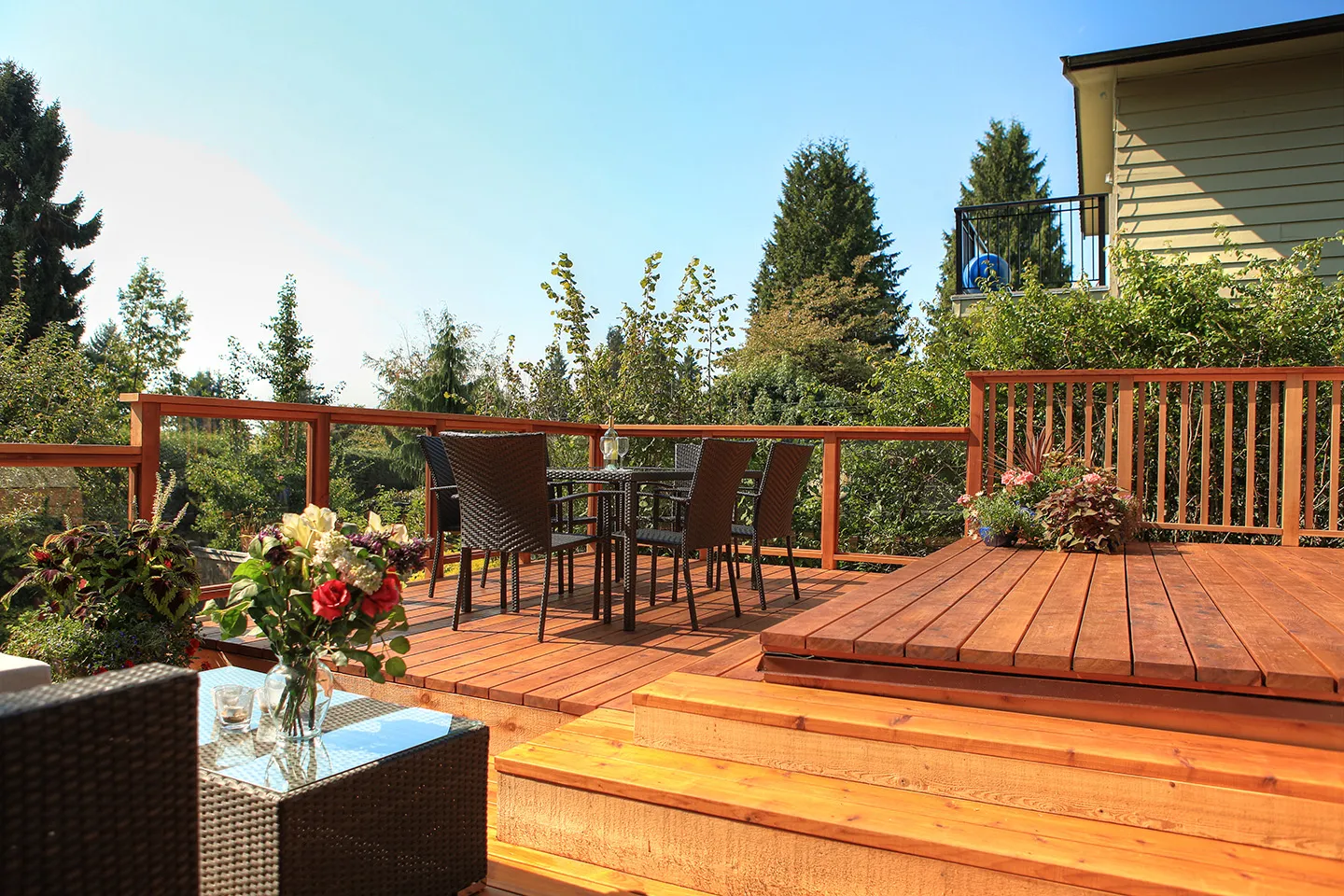 Cedar wood deck