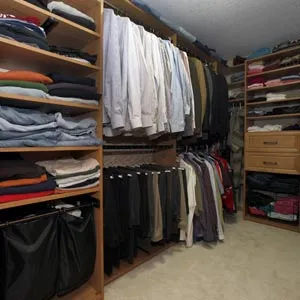 a closet system that organizes clothes by type and allows for enough space