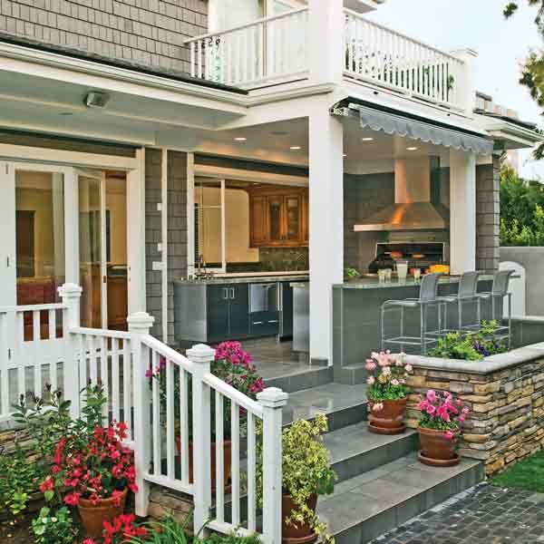 Image of an outdoor deck kitchen