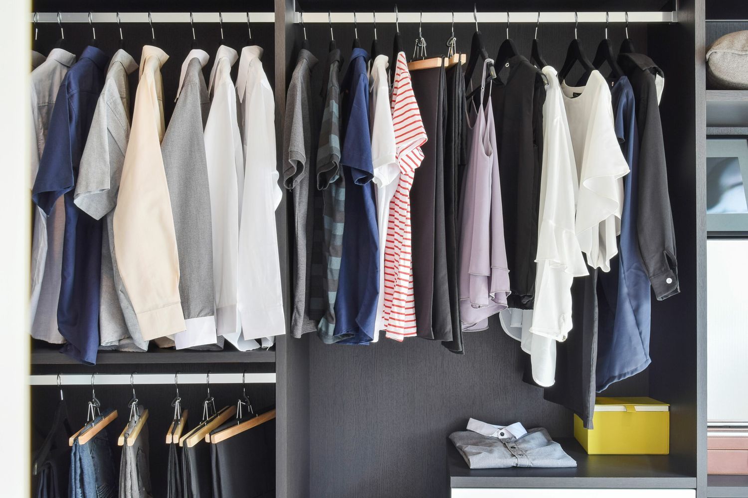 An organized closet.