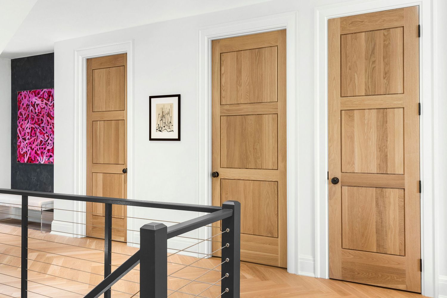 Three doors in a house.