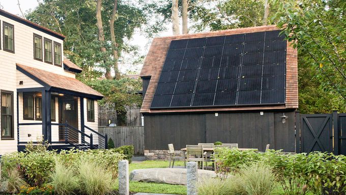 a full solar panel installation on a home