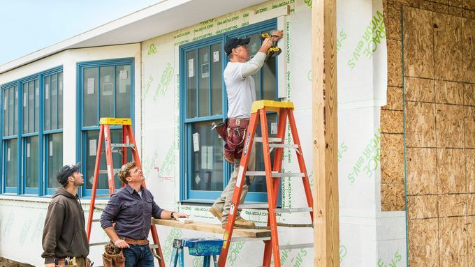 Installing new windows on new construction