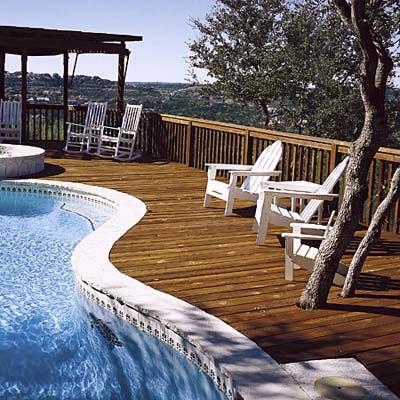 Image of an above-ground pool deck