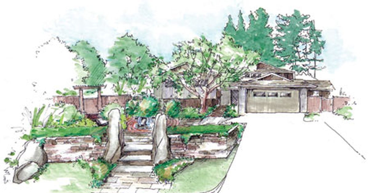 A driveway leading up to a home surrounded by plantlife.