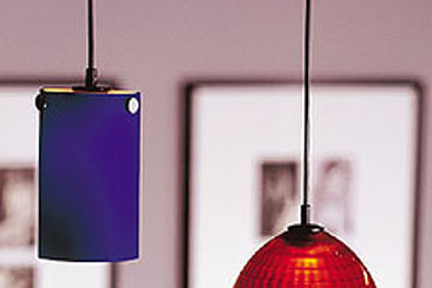 Two hanging lights with modern wiring