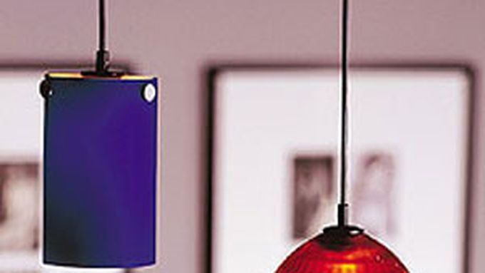 Two hanging lights with modern wiring