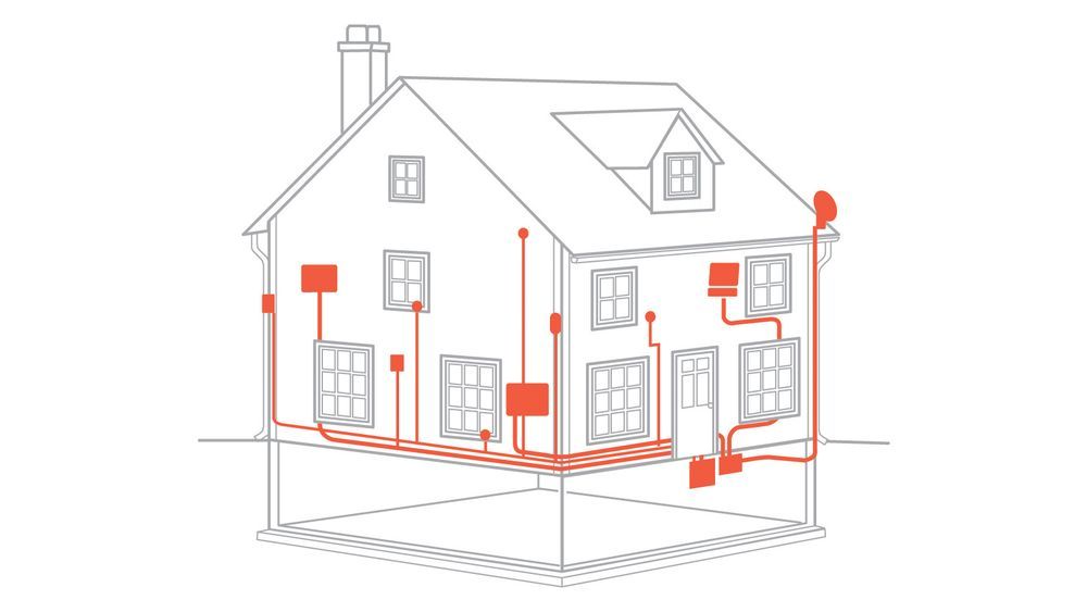 Diagram of the electrical wiring of a house.