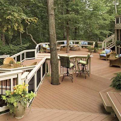 Image of a multi-level curved composite deck