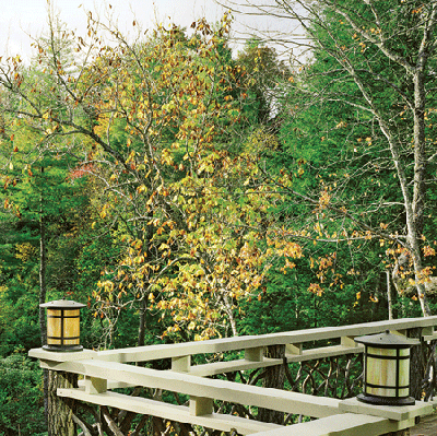 Image of lantern lighting on a deck