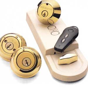 Image of deadbolts, which are a type of lock used mostly on exterior doors. 