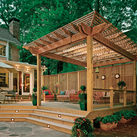 Image of a pergola on a deck