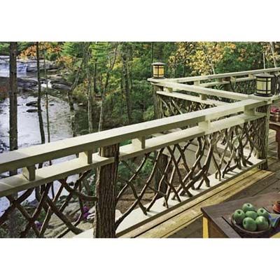 Image of a decorative railing on a deck