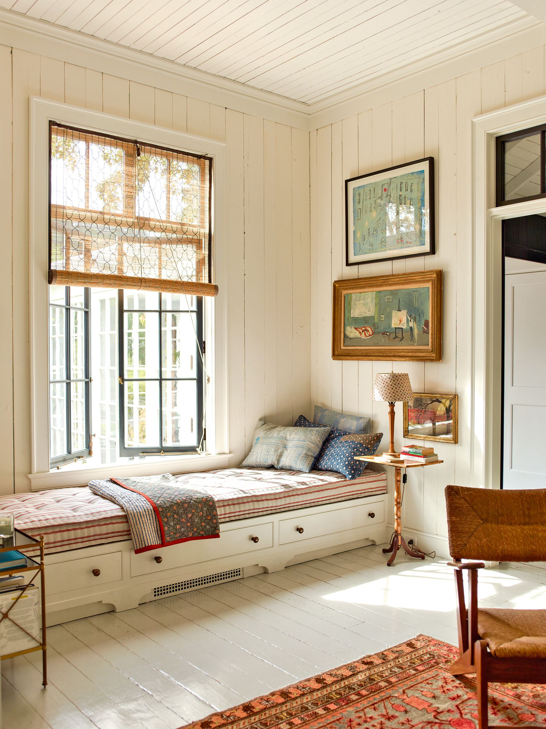 A double daybed reading nook.