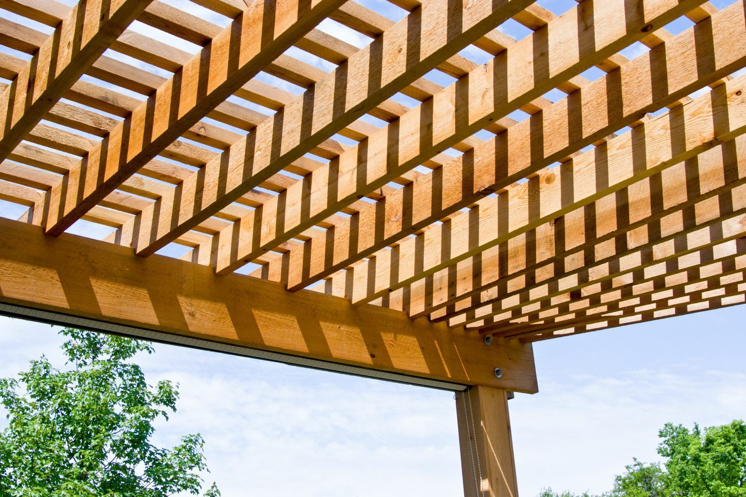 A stunning wooden pergola.