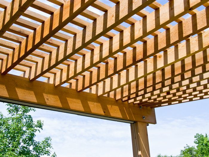 A stunning wooden pergola.