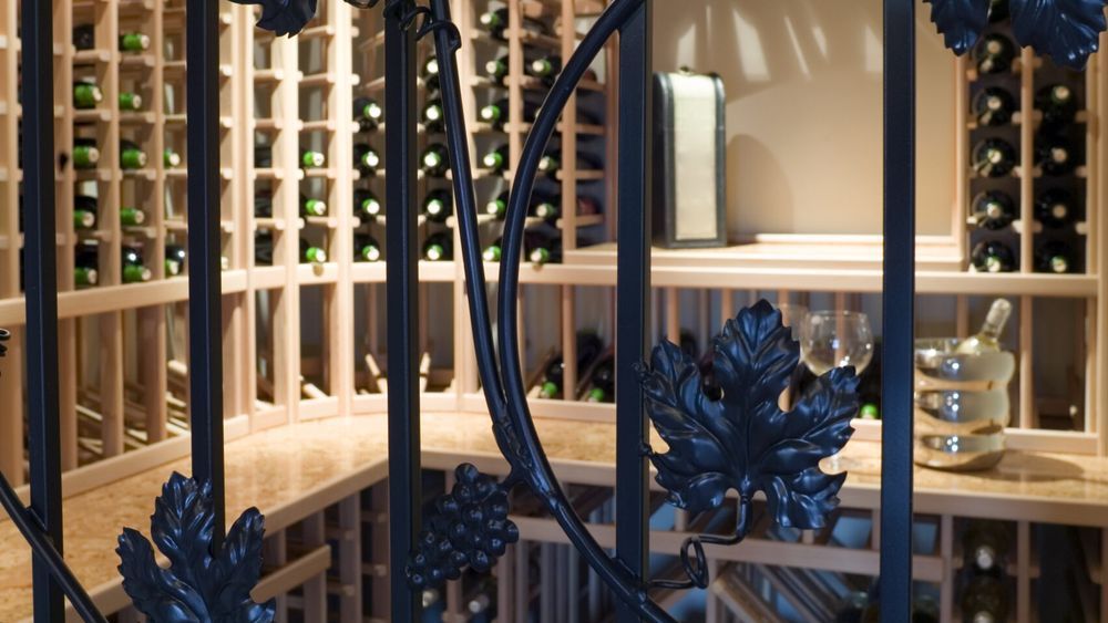 A basement wine cellar.