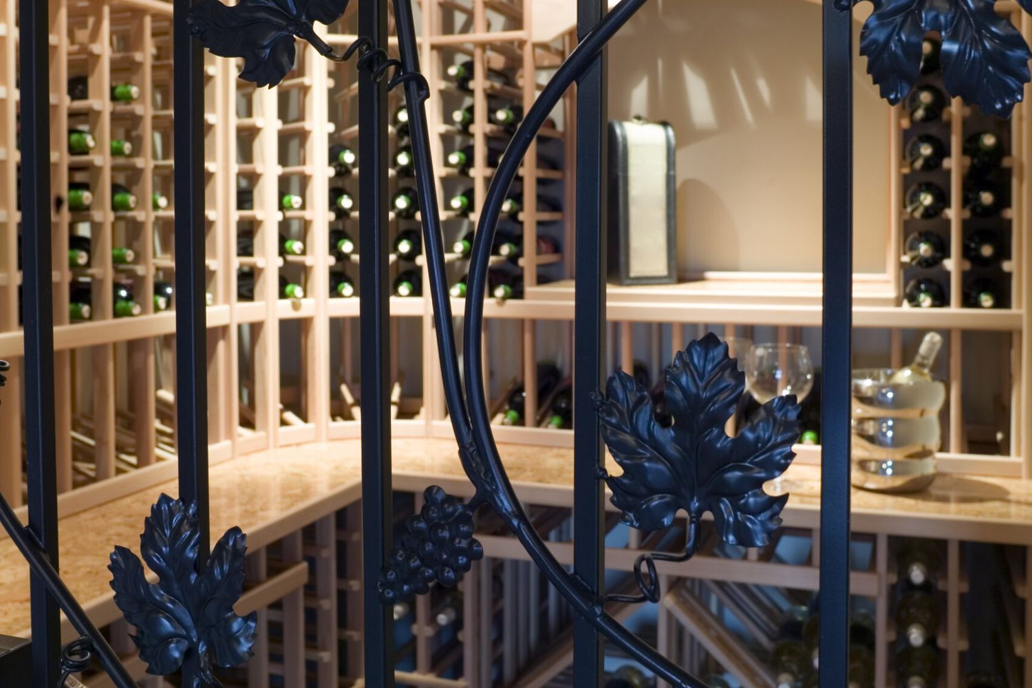 A basement wine cellar.