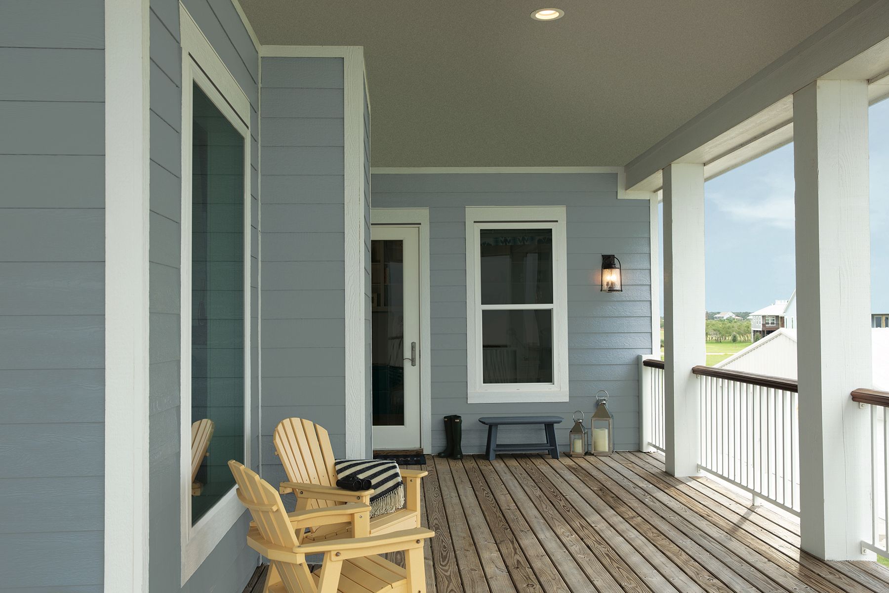 A house with coastal siding combos.