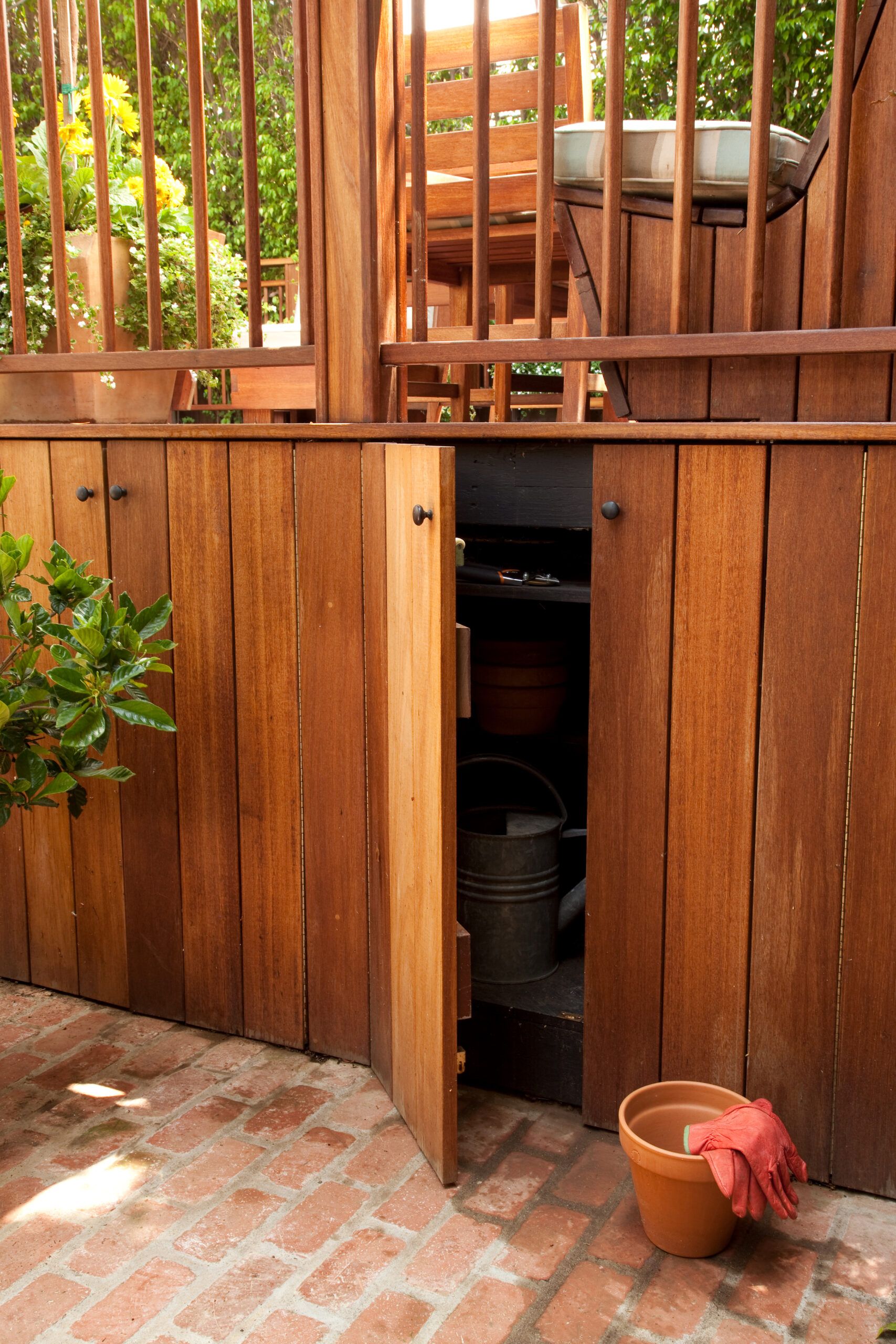 firewood storage under deck